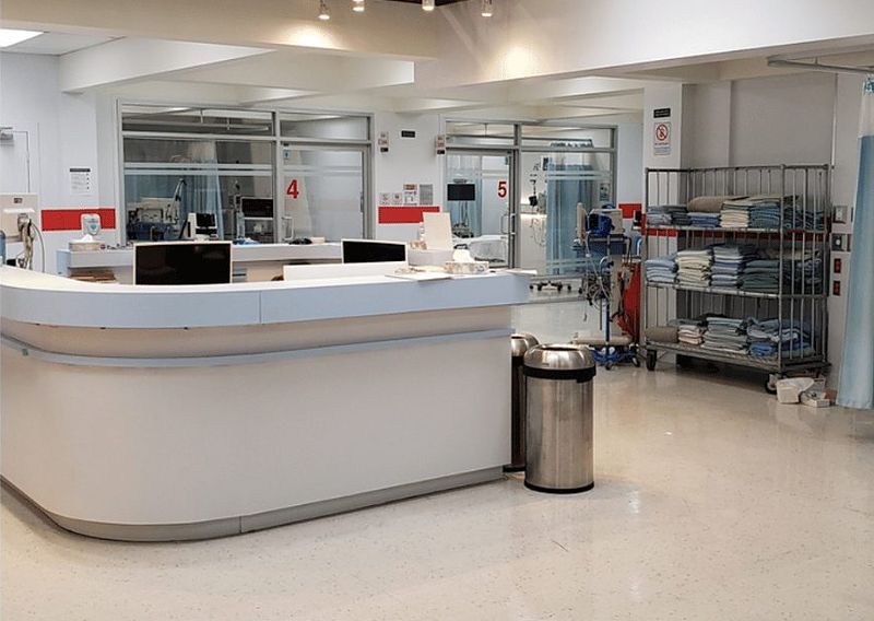 The ICU, nurses' station