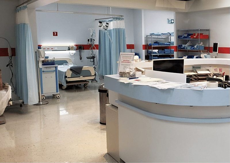 The ICU, nurses' station