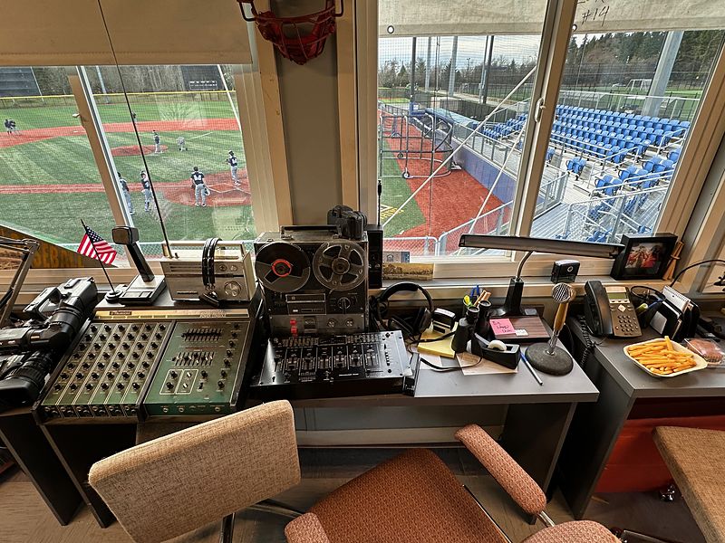 Ballpark press box, the booth
